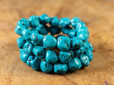 TURQUOISE Crystal Bracelet - Nugget Chip Beads - Beaded Bracelet, Handmade Jewelry, Healing Crystal Bracelet, E2184-Throwin Stones