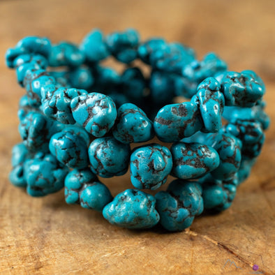 TURQUOISE Crystal Bracelet - Nugget Chip Beads - Beaded Bracelet, Handmade Jewelry, Healing Crystal Bracelet, E2184-Throwin Stones