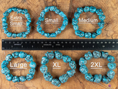 TURQUOISE Crystal Bracelet - Nugget Chip Beads - Beaded Bracelet, Handmade Jewelry, Healing Crystal Bracelet, E2186-Throwin Stones