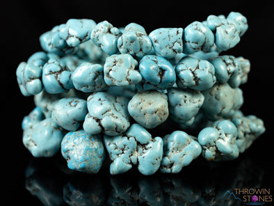 TURQUOISE Crystal Bracelet - Nugget Chip Beads - Beaded Bracelet, Handmade Jewelry, Healing Crystal Bracelet, E2187-Throwin Stones