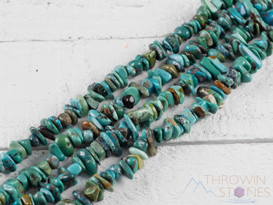 TURQUOISE Crystal Necklace - Chip Beads - Long Crystal Necklace, Beaded Necklace, Handmade Jewelry, E0801-Throwin Stones