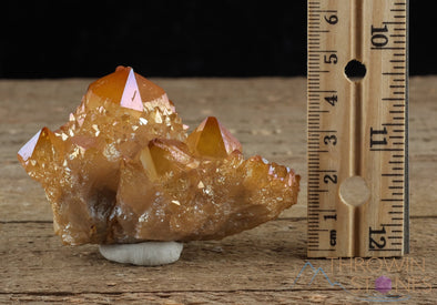Tangerine AURA QUARTZ - Rainbow Aura Quartz, Crystal Cluster, Spirit Quartz, Crystal Decor, Metaphysical, R0497-Throwin Stones