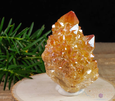 Tangerine AURA QUARTZ - Rainbow Aura Quartz, Crystal Cluster, Spirit Quartz, Crystal Decor, Metaphysical, R0501-Throwin Stones