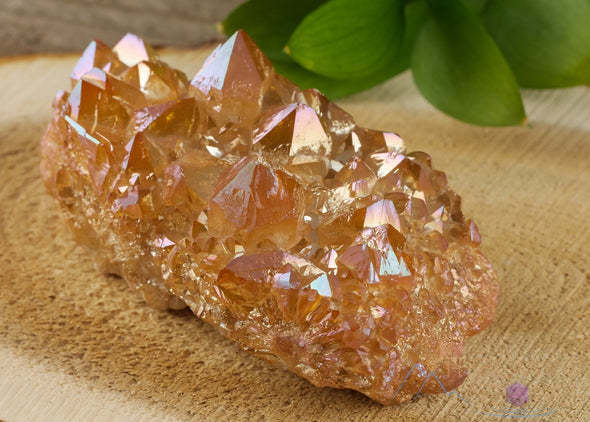 Tangerine AURA QUARTZ - Rainbow Aura Quartz, Crystal Cluster, Spirit Quartz, Crystal Decor, Metaphysical, R0503-Throwin Stones