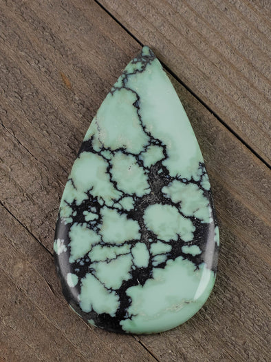 Turquoise VARISCITE Crystal Cabochon - Teardrop - Gemstones, Jewelry Making, Crystals, 37287-Throwin Stones