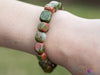 UNAKITE Crystal Bracelet - Tumbled Beads - Beaded Bracelet, Handmade Jewelry, Healing Crystal Bracelet, E0905-Throwin Stones
