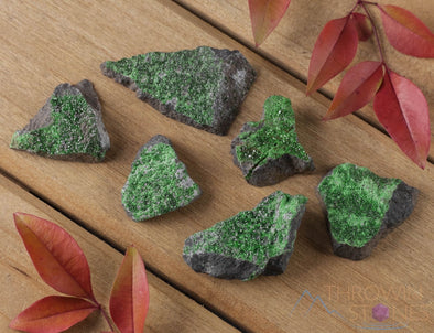 UVAROVITE Raw Crystal Cluster Druzy - Thin, Rare Calcium Chromium Green Garnet Stone - Home Decor, Raw Crystals and Stones, E0453-Throwin Stones