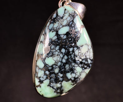 VARISCITE Gemstone Pendant - Verde River Web - Authentic Variscite Polished Crystal Cabochon Pendant from Nevada, 54082-Throwin Stones