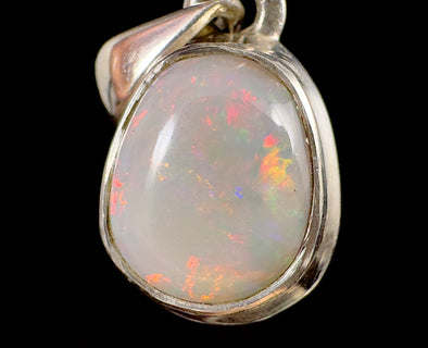 WHITE OPAL Gemstone Pendant - Australian - Authentic White Opal Crystal Cabochon Set in a Sterling Silver Open Back Bezel, 53213-Throwin Stones