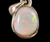 WHITE OPAL Gemstone Pendant - Australian - Authentic White Opal Crystal Cabochon Set in a Sterling Silver Open Back Bezel, 53213-Throwin Stones