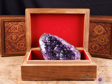 WOODEN Box with Lid - Chakra Symbols - Jewelry Box, Wood Box, Unique Gift, E2071-Throwin Stones