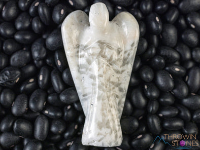 White SCOLECITE Crystal Angel - Guardian Angel Figurines, Home Decor, Healing Crystals and Stones, E2078-Throwin Stones