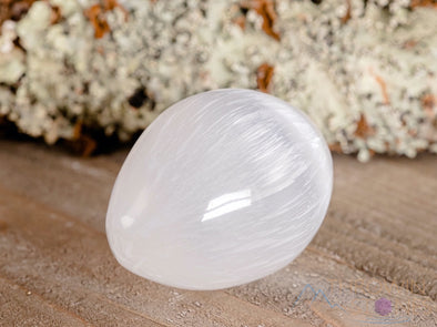 White SELENITE Crystal Egg - Palm Stone, Self Care, Healing Crystals and Stones, E1721-Throwin Stones