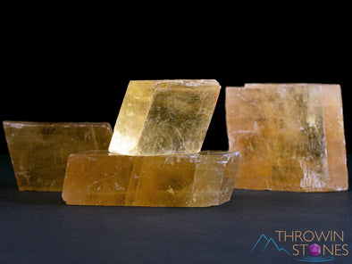 Yellow CALCITE Raw Crystal - Medium Rhombohedron - Metaphysical, Home Decor, Raw Crystals and Stones, E1055-Throwin Stones