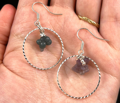 Grape Agate Earrings Electroplated Indonesia A0107-Throwin Stones