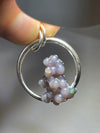 Grape Agate Electroplated Pendant Silver Colored A0095-Throwin Stones