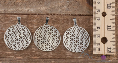 SILVER Pendant - Flower of Life, Seed of Life - Sacred Geometry, Silver Jewelry, E0468-Throwin Stones